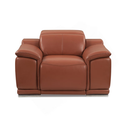 Global United Genuine Italian Leather Power Reclining Chair