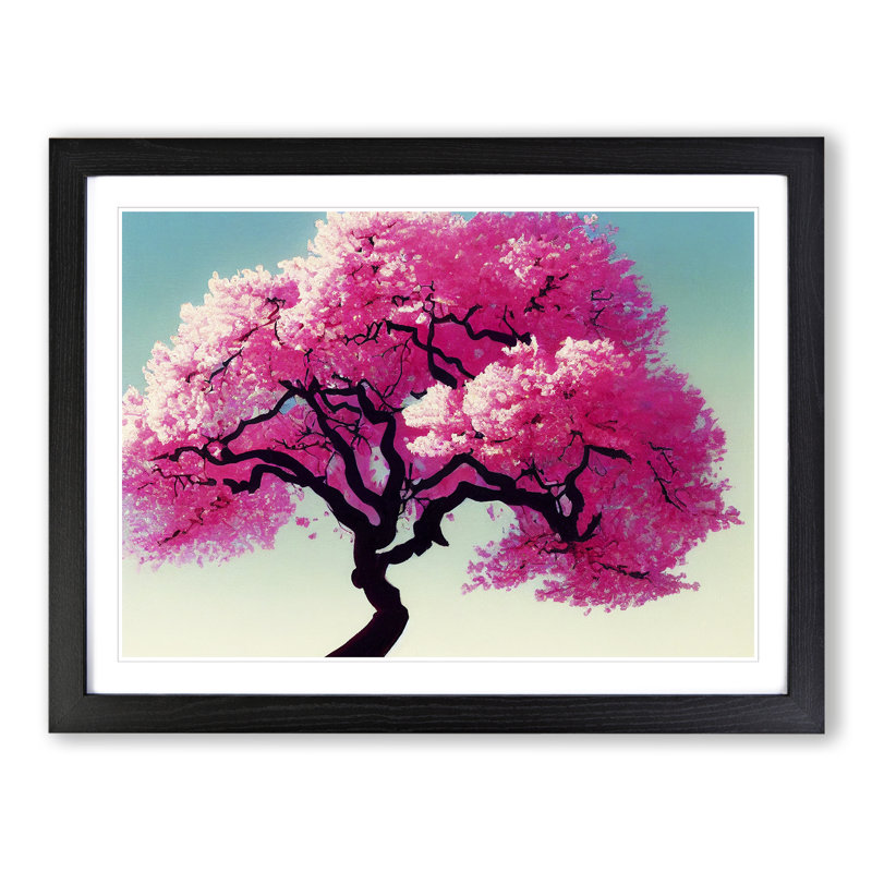 Inspirational Cherry Blossom Tree - Single Picture Frame Print, Black Framed, 25cm H x 34cm W x 2cm D