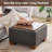 23.2" W Upholstered Square Storage Ottoman with Wooden Tray-2145035034-2136466420