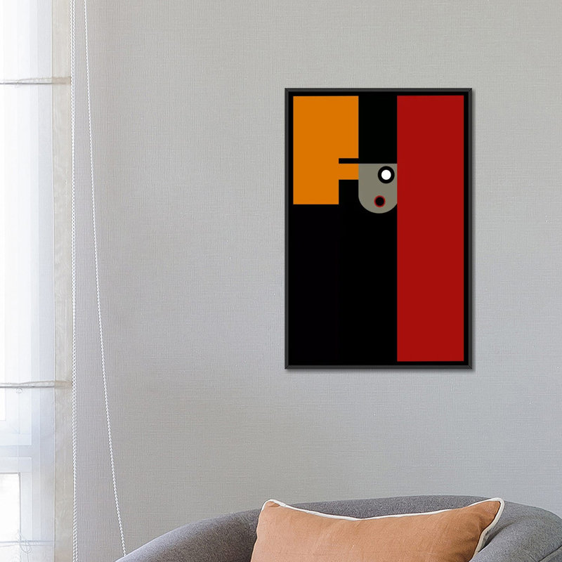 « the conspirator », impression sur toile, H 26 po x l 18 po x P 1,5 po, Toile avec cadre noir, Pas de tapis
