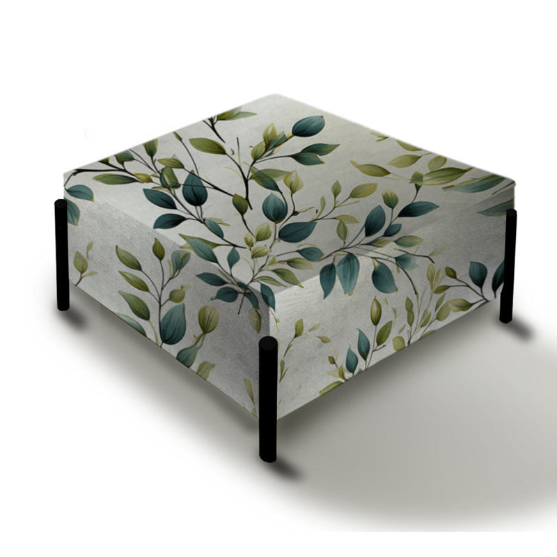 Tranquil Vines - Plants Large Square Ottoman