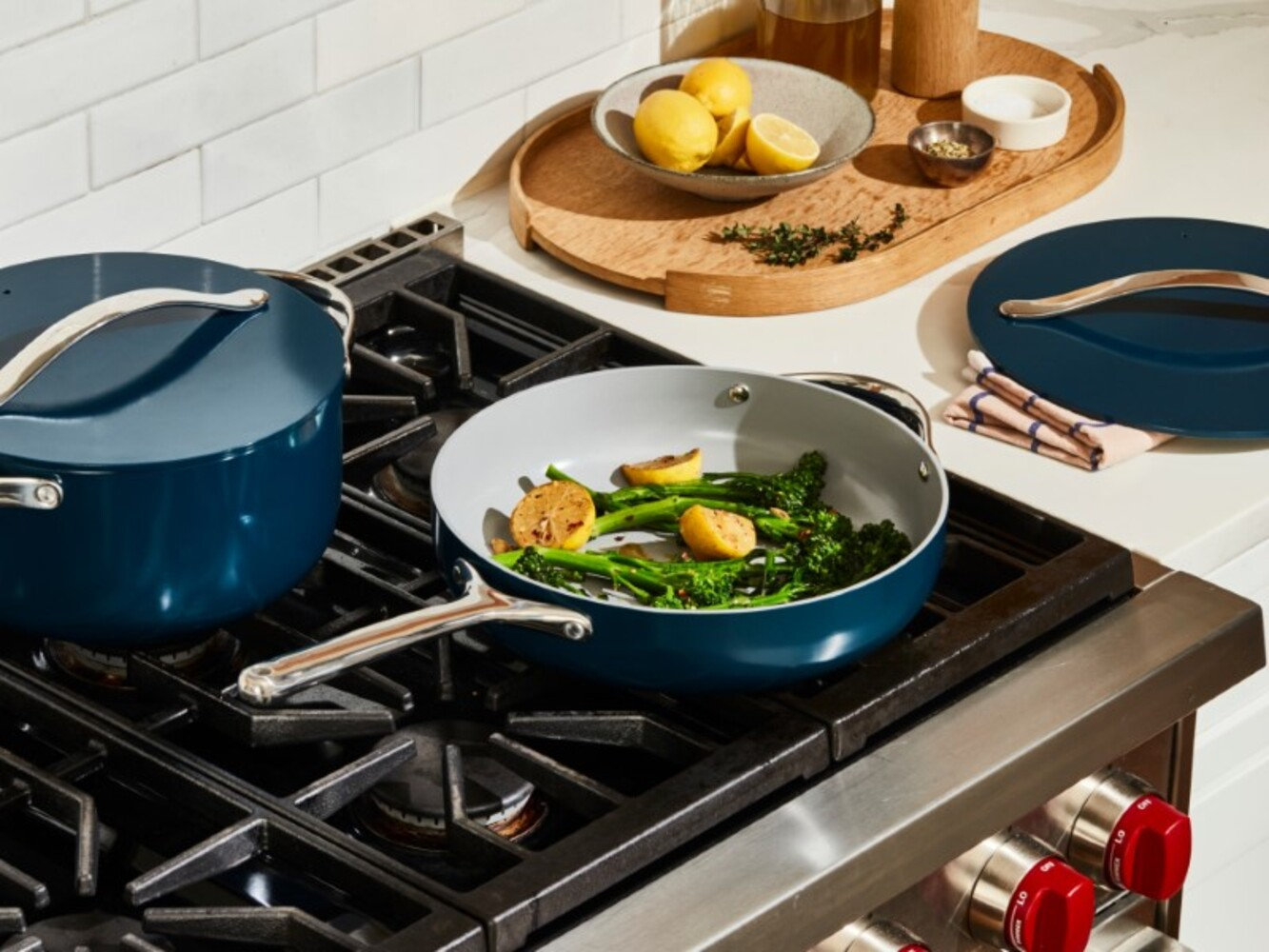 Caraway 4.5qt Ceramic Non-Stick Sauté Pan, Navy
