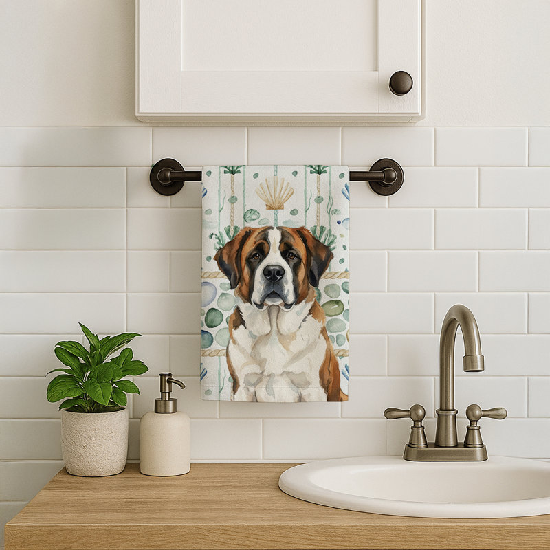 Serviette de cuisine Brindle and White, Brindle and White Saint Bernard