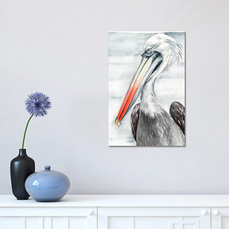 Grey Pelican II 1 Piece Wrapped Canvas Wall Art, 45.72cm H x 30.48cm W