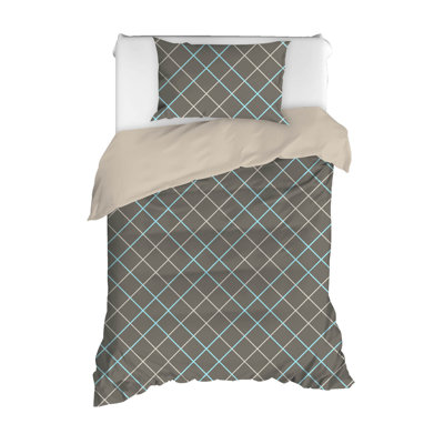 Cotton Plaid Duvet Cover Set