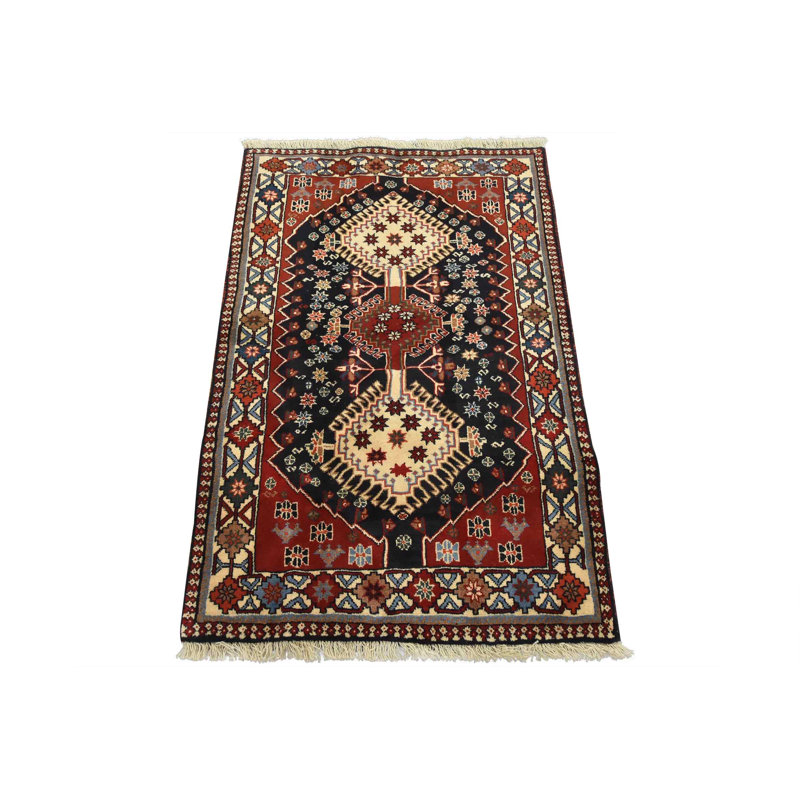 Tapis oriental noué à la main 2 pi 9 po x 4 pi Yalameh