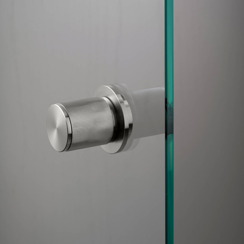 Cylindrical Knob with Round Rosette, Steel