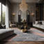 Tapis gris soyeux et moelleux-931179942