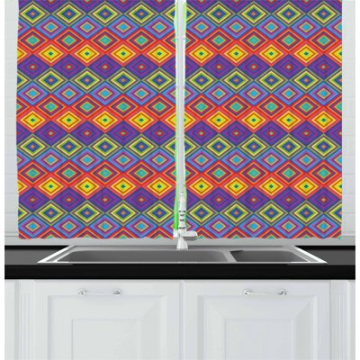 Geometric Tailored Kitchen Curtain