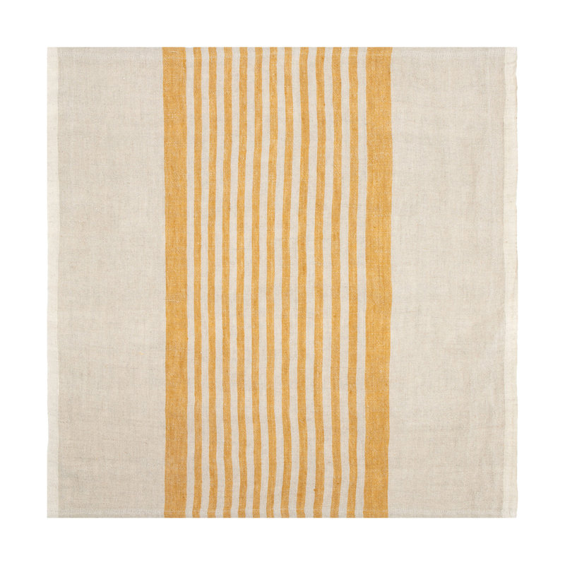 Brittany Square Napkin, Natural/Mustard