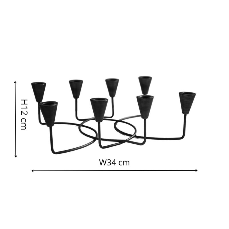 Circular Candle Holder, Black, 34" H x 28" W x 12" D