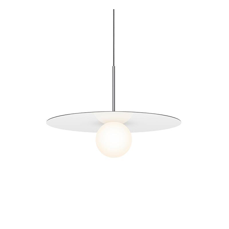 Luminaire suspendu à disque Bola, Blanc, H 13 po x l 12 po x P 12 po