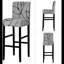 Housse pour tabouret de bar Jacquard - Paquet de 4 housses extensibles pour chaise de salle à manger pivotante à hauteur de comptoir