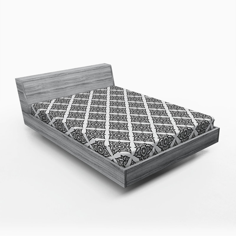 Microfiber Floral Fitted Sheet, Full/Double Fitted Sheet