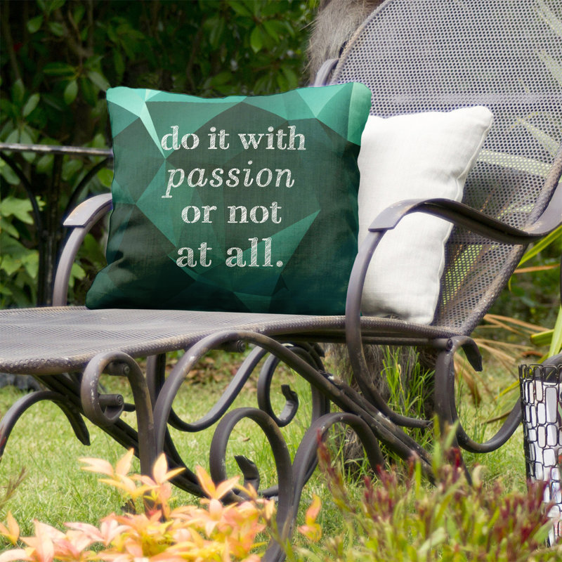 Coussin intérieur/extérieur d’inspiration passion, 16 po x 1 po, Vert