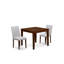 Ensemble de meubles de salle à manger 5 pièces comprenant une table carrée et 4 chaises Parson rembourrées, noyer antique-70087405-70087404-70087393