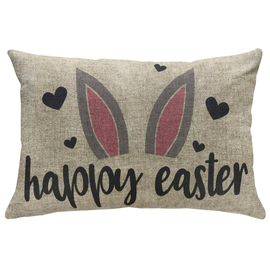  Easter Bunny Linen Throw Pillow TheWatsonShop