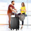 Valise rigide, valises en ABS léger et durable avec roues doubles, bagage à carreaux extensible de 28 pouces (noir)