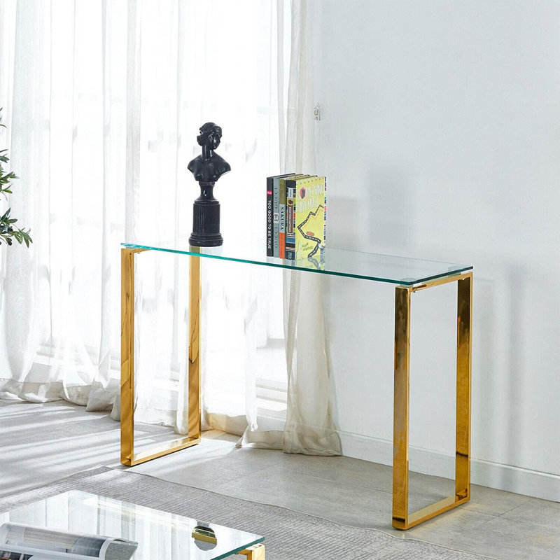 Torkil Gold Table Medium, Gold, 30" H x 36" W x 8" D