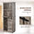 Freestanding Rustic Kitchen Buffet With Hutch, Pantry Storage Cabinet With Sliding Barn Door, Adjustable Shelf, Vintage Wood