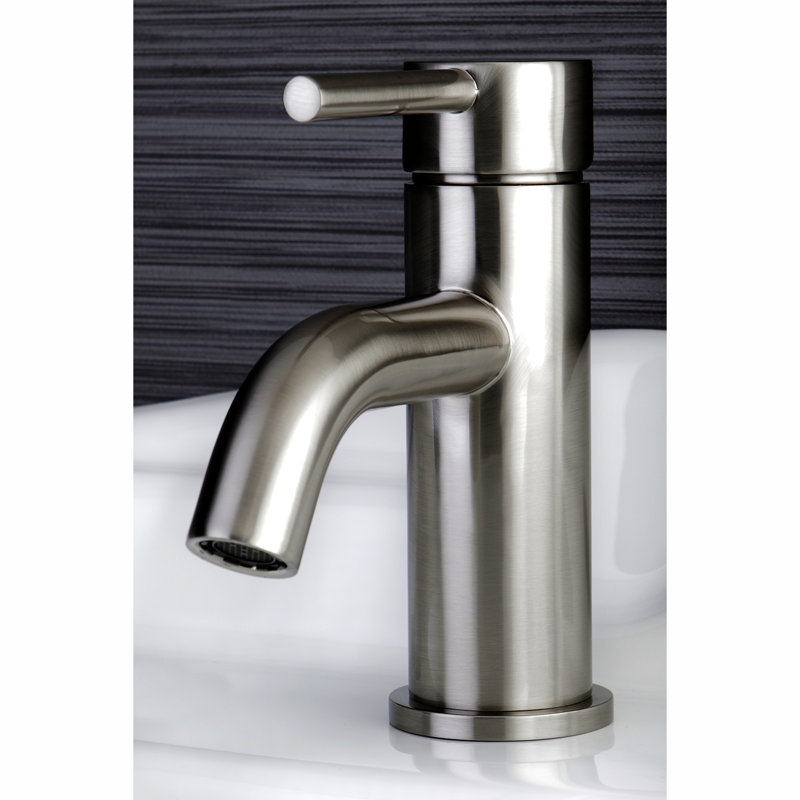 Brushed Nickel Single Handle Bathroom Faucet with Drain