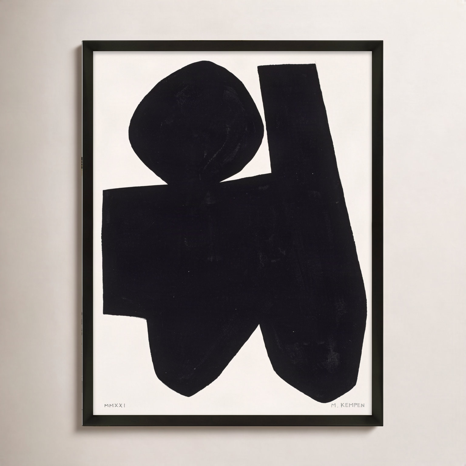Module On White 4 by Michael Kempen, 20" H x 16" W x 1.25" D, Black