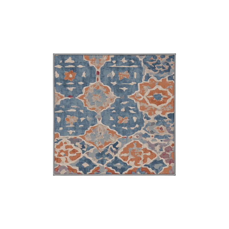 Tapis gris soyeux et moelleux, Carré 6 pi