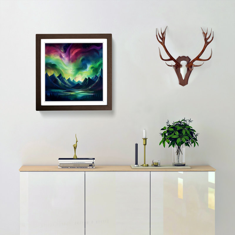 Northern Lights - Framed Print, Walnut