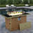 Propane Gas Fire Pit Table With Glass Wind Guard And An Open Basket-wave Patterned Wicker-947424577
