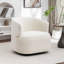 Fauteuil demi-tonneau pivotant en velours Tybias-1477449441