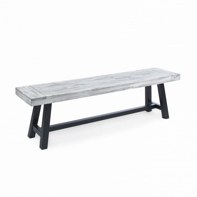 Eules Bench, Sandblast Light Gray/Black Metal