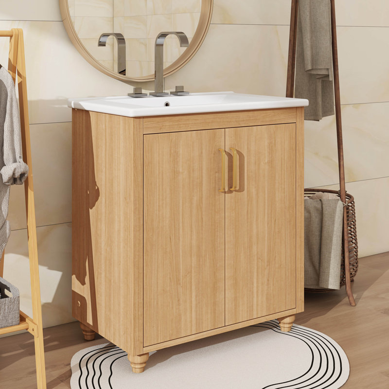 Optimisez l'espace de la salle de bain en utilisant un meuble-lavabo avec lavabo 30 po avec portes et tiroir