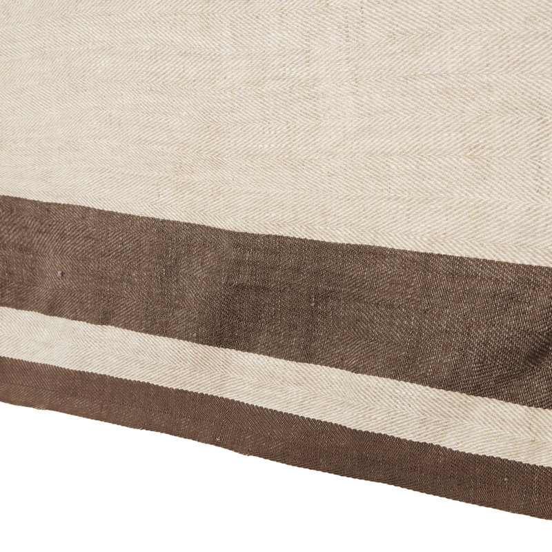 Gordes Tablecloth, 70 x 70, Natural, Chocolate
