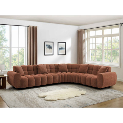 Minimore Modern Style 145.3" W Marigold L Shape Type3 6S Sofa