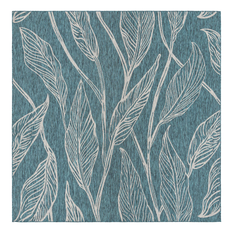 Yvelines Floral Indoor / Outdoor Rug, Square 10'8"