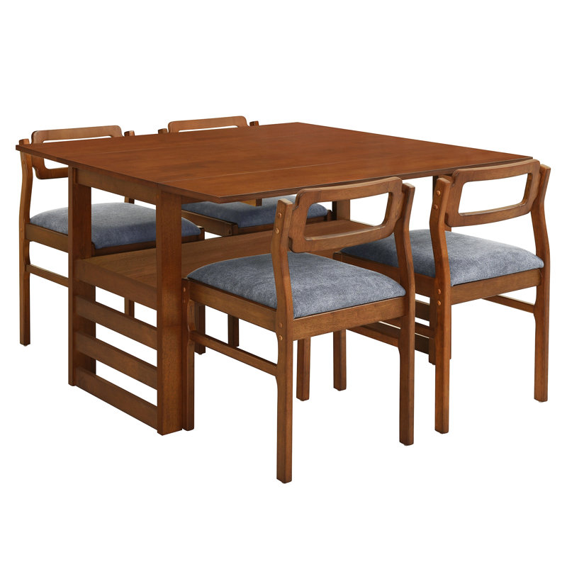 Ensemble de table de salle à manger 5 pièces 47,2 po Modern, Noyer