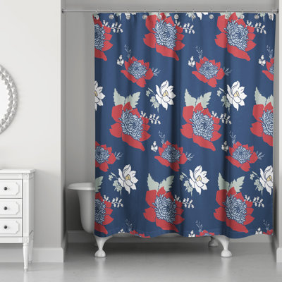 Rideau de douche simple fleuris Newhall