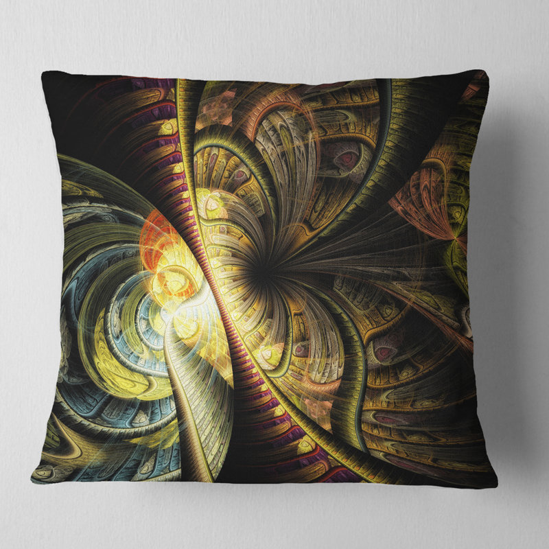 Coussin Abstract Fractal Illustration, 16 po x 1 po, Carré