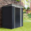 Abri de jardin en métal, abri de rangement extérieur, remise à outils de jardin avec portes coulissantes doubles-112014849-112014850