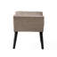 Repose-pieds moderne en tissu gris avec pieds en bouleau et banc
