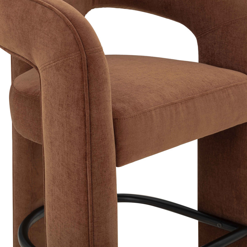 Malone Rust Red Performance Fabric Bar Stool, Bar Stool (29.7" Seat Height), Red