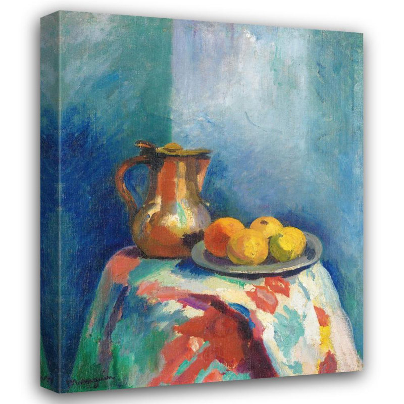 «Still Life with Copper Pitcher» par Henri Manguin - Art mural sur toile tendue avec châssis, H 24 po x l 17 po