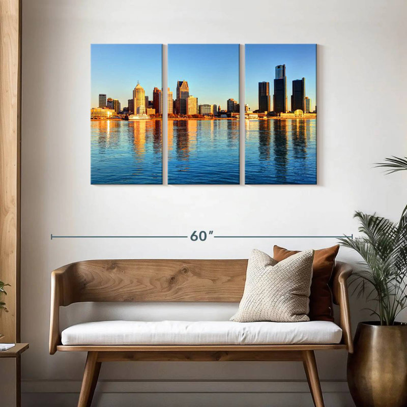 Nicci Detroit Waterfront Skyline, 28" H x 45" W
