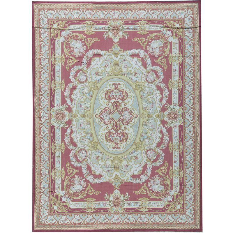 Hand-Knotted High-Quality Red and Gold Area Rug