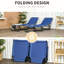 Chaises de jardin pliantes pour l'extérieur, dossier inclinable réglable à 5 niveaux, structure en acier, bleu pour la plage, patio, inclinable 2 pièces, patio