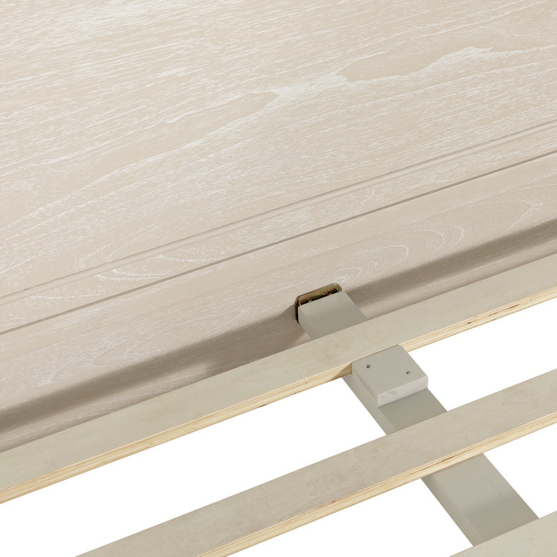 Alexandra Bed - Dark, Queen, Cerused White/Stained Gold