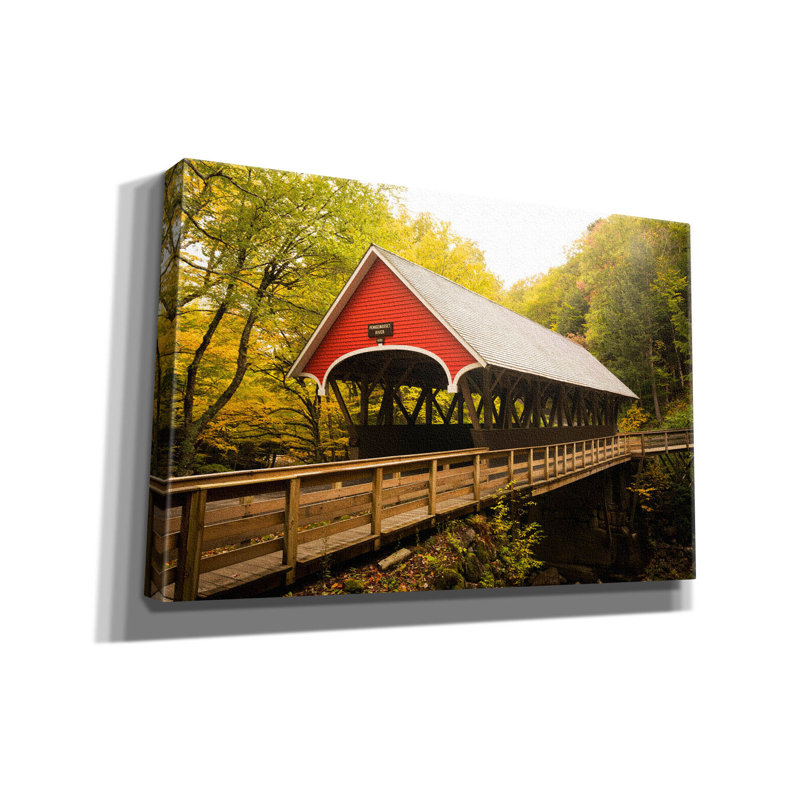 «Flume Covered Bridge» par Brandon Wong, art mural sur toile, H 12 po x l 18 po x P 0,75 po