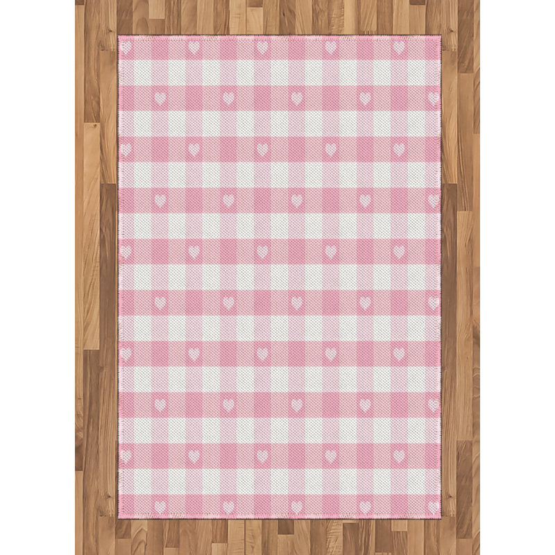 Tapis décoratif à haute densité en fibres de polyester à carreaux, Rectangle— 4 pi x 5 pi 8 po
