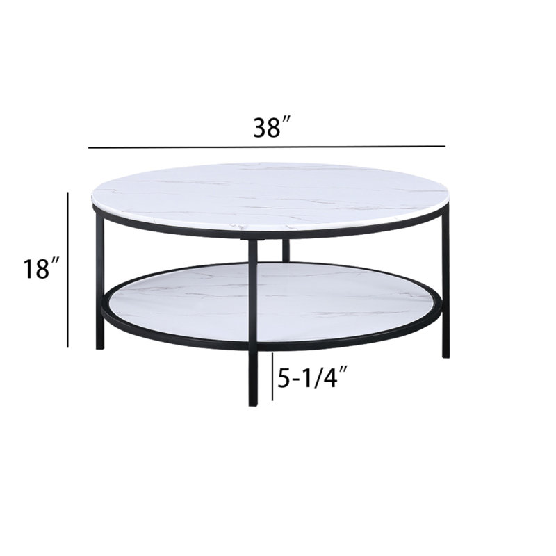 Ensemble de cocktail moderne 3 pièces 1 table basse ronde et 2 tables de bout en noir