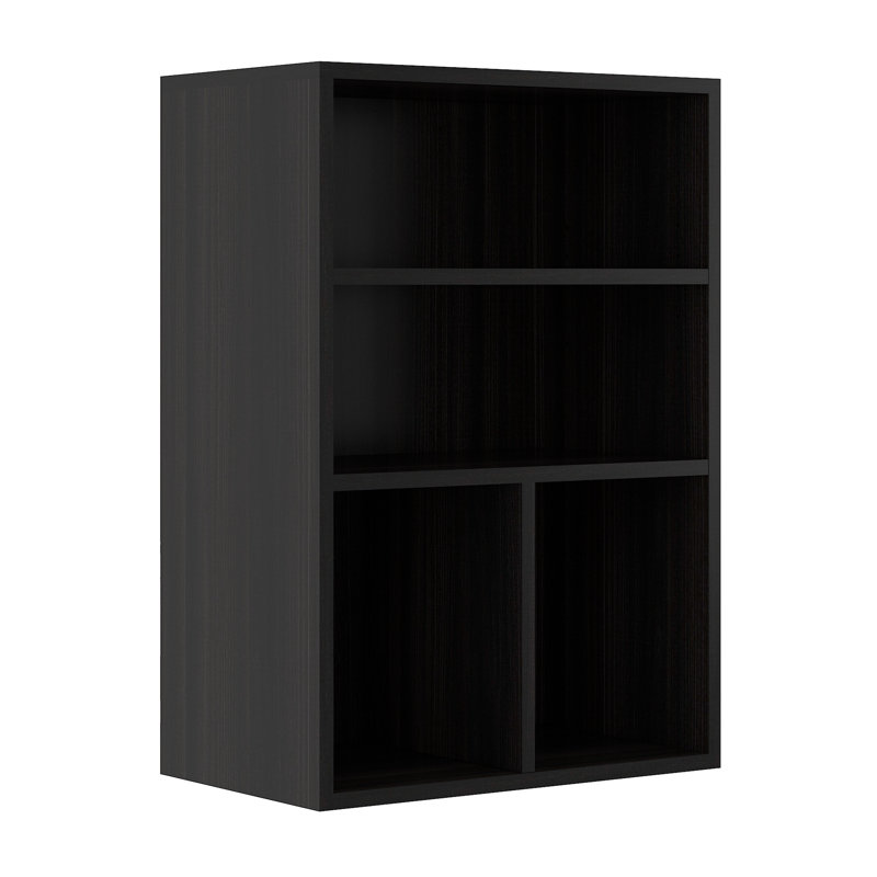 Ebern Designs Bookcase, 3-Tier Adjustable Open Storage Shelf Display Bookshelf, HOFB024, Obsidian Wood